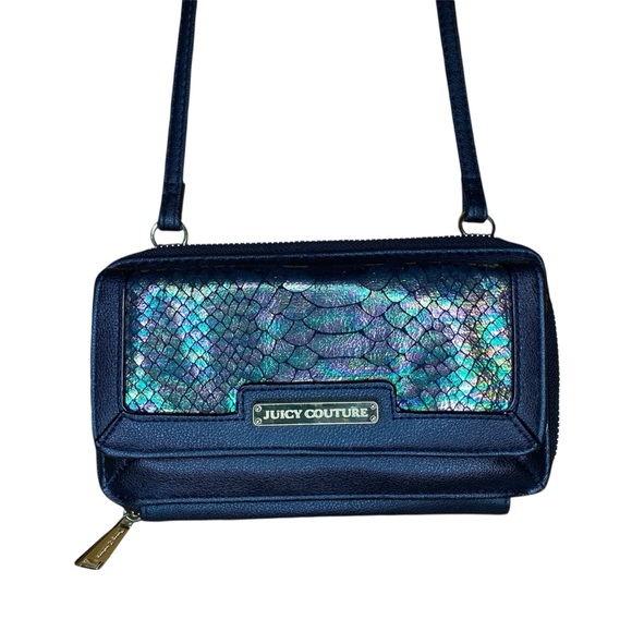 Juicy Couture Handbags - Juicy Couture Crossbody Wallet with Iridescent Mermaid Print and Gold Hardware